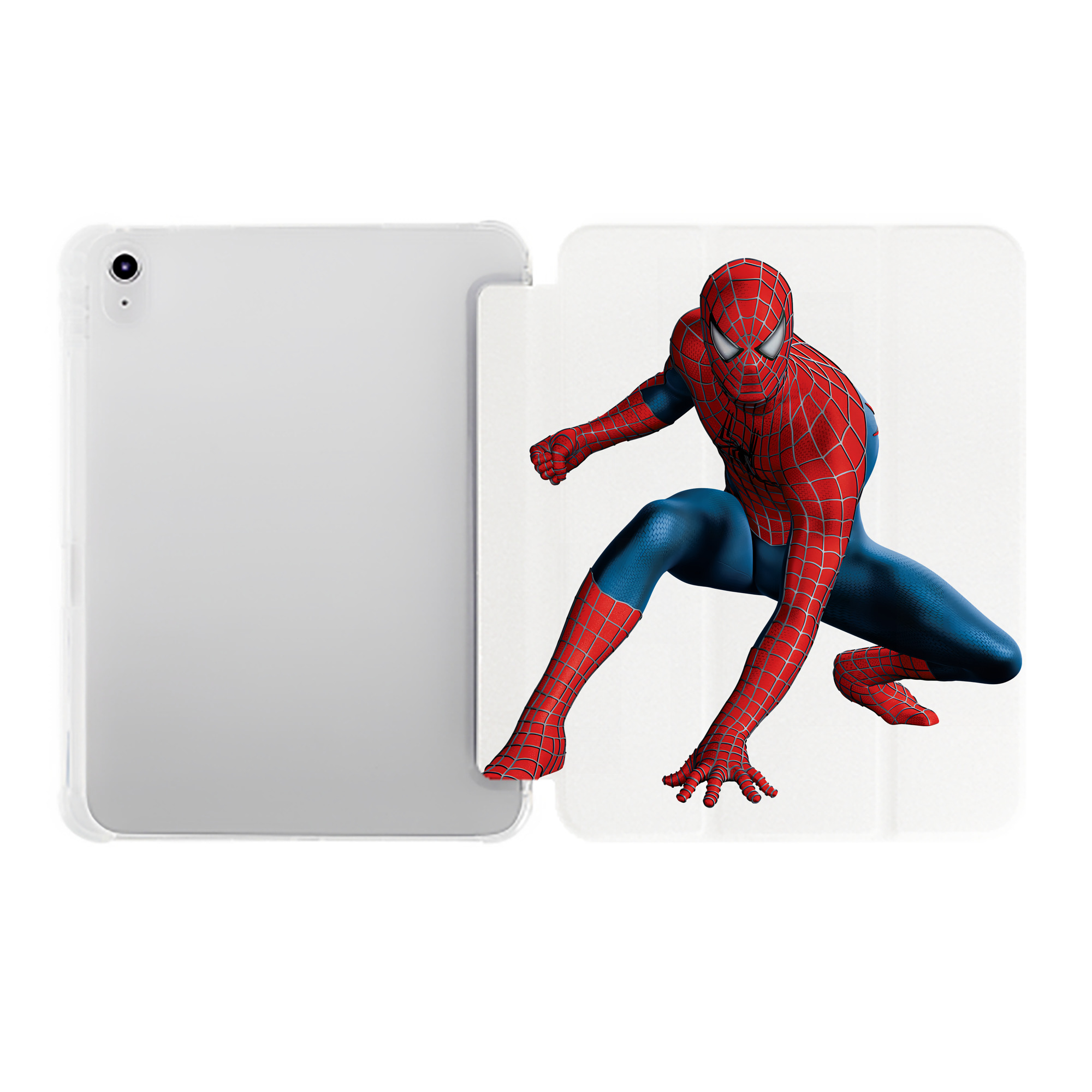 （画像用） Spider Man スパイダーマン IPad ケース ペン収納付き 三つ折りスタンド PUレザー×シリコン 対応機種9.5/10.5/10.9インチ